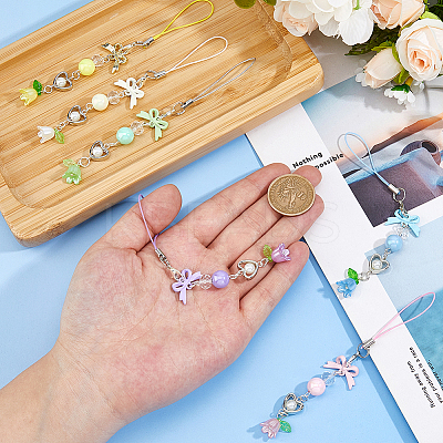 6Pcs 6 Colors Alloy with Plastic Mobile Straps AJEW-FH0005-71-1
