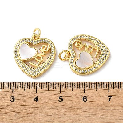 Valentine"s Day Brass Micro Pave Clear Cubic Zirconia Pendants KK-B083-41E-G-1