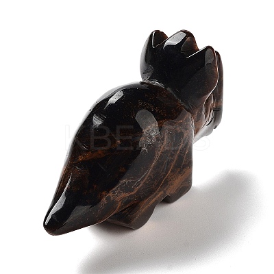 Natural Tiger Eye Carved Healing Rhinoceros Figurines DJEW-P016-01H-1