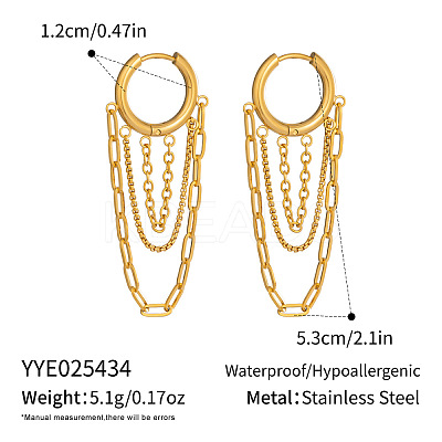 304 Stainless Steel Geometric Tassel Hoop Earrings for Women LW5762-1-1