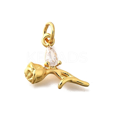 Brass Micro Pave Cubic Zirconia Pendants KK-Z102-02G-02-1