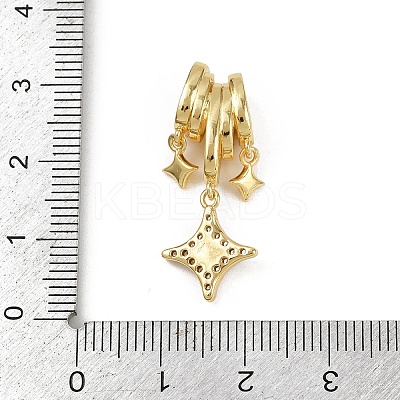 Brass Micro Pave Cubic Zirconia Pendants KK-C093-23G-1