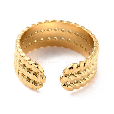 Ion Plating(IP) 304 Stainless Steel Finger Rings RJEW-L102-40G-1