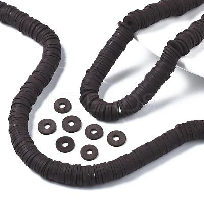 Flat Round Handmade Polymer Clay Beads CLAY-R067-10mm-38-1