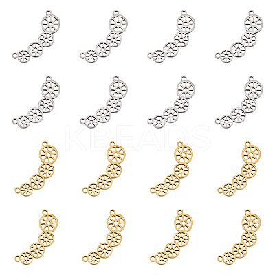 16Pcs 2 Colors 304 Stainless Steel Connector Charms STAS-DC0013-94-1