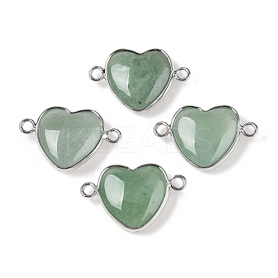 Natural Green Aventurine Love Heart Pendants G-T138-205I-P-1