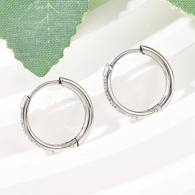 304 Stainless Steel Clear Cubic Zirconia Hoop Earrings EJEW-L307-05P-1