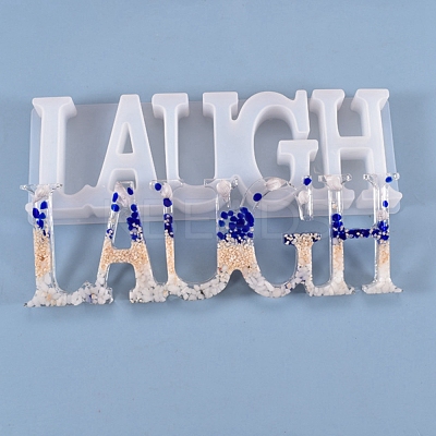 DIY Word Laugh Silicone Molds DIY-K017-05-1