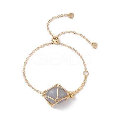 Adjustable Braided Brass Macrame Pouch Cable Chain Slider Bracelet Making BJEW-JB10285-01-1