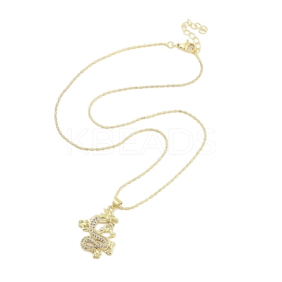 Brass Micro Pave Clear Cubic Zirconia Pendant Necklaces LS-NJEW-Z035-05A-G-1