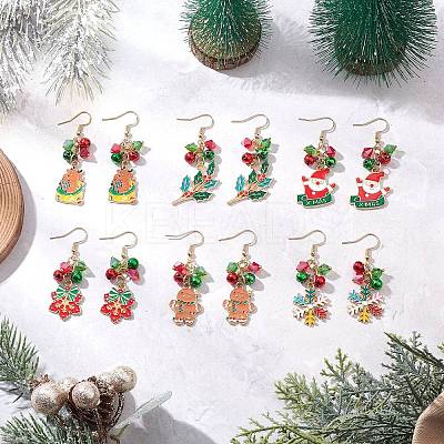 304 Stainless Steel Glass Dangle Earrings EJEW-JE06526-1