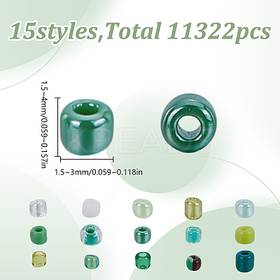 180G 15 Styles Glass Seed Beads SEED-HY0001-39-1