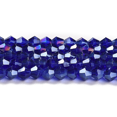Transparent Electroplate Glass Beads Strands EGLA-A039-T6mm-B06-1