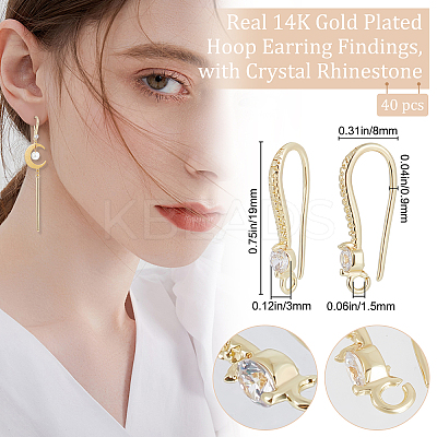 40Pcs Brass Earring Hooks KK-BBC0004-47-1