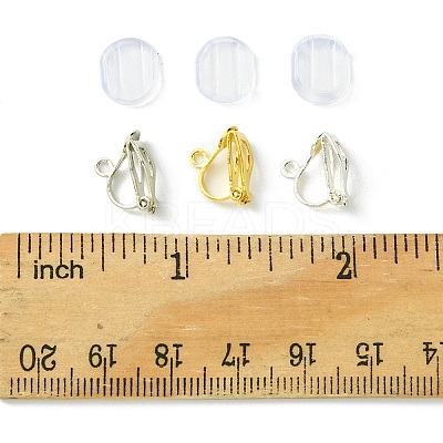 12Pcs 3 Colors Brass Clip-on Earring Findings KK-FS0001-33-1