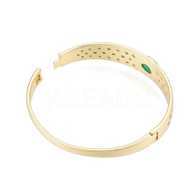 Cubic Zirconia Oval Hinged Bangle BJEW-G651-10G-05-1
