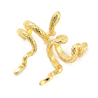 Rack Plating Brass Snake Cuff Earrings for Women EJEW-F326-01G-1