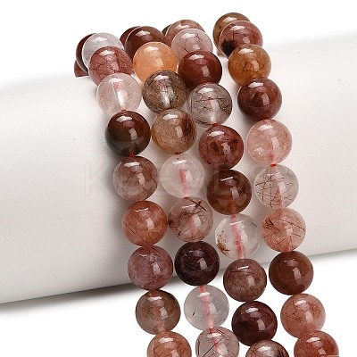 Natural Red Rutilated Quartz Beads Strands G-G300-A02-8mm-1