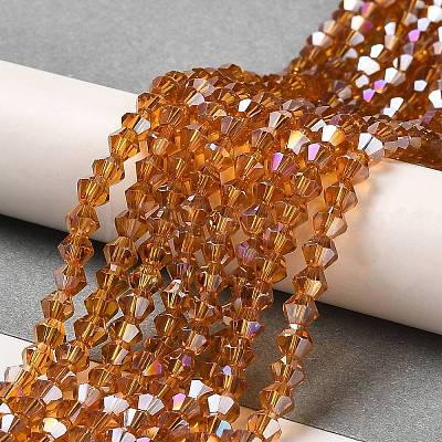 Transparent Electroplate Glass Beads Strands EGLA-A039-T3mm-B28-1