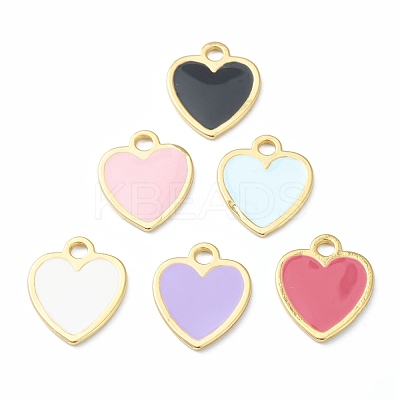 Brass Enamel Pendants KK-B030-09G-1