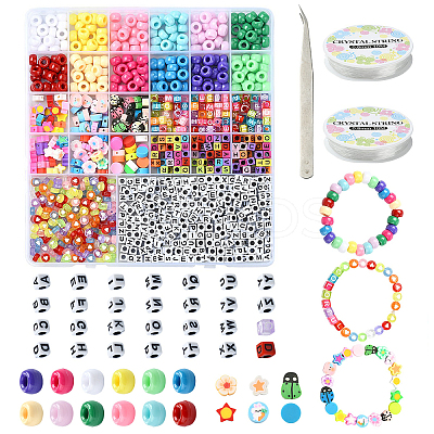 DIY Acrylic & Polymer Clay Beads Bracelets Jewelry Making Kits DIY-YW0010-76-1
