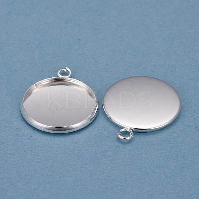 304 Stainless Steel Pendant Cabochon Settings LS-X-STAS-F191-14S-F-1