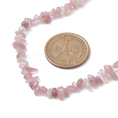 Natural Rose Quartz Chip Beaded Necklace NJEW-JN04615-13-1