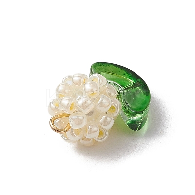 Glass Seed Beads Pendants PALLOY-MZ00592-01-1