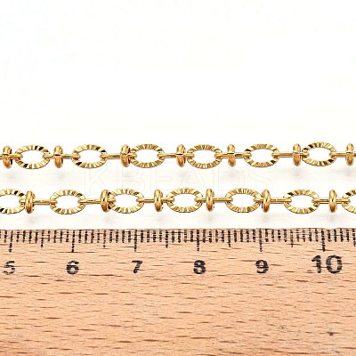 304 Stainless Steel Textured Oval Link Chains CHS-N005-06A-G-1