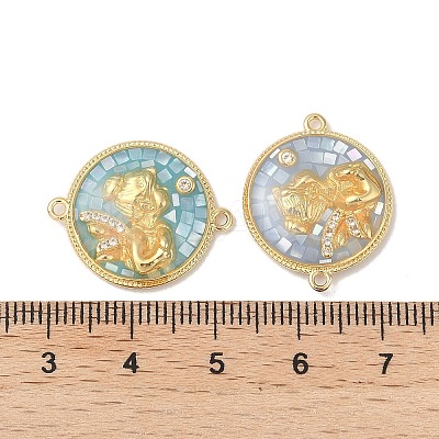 Epoxy Resin & Shell Connector Charms KK-K380-11B-G-1