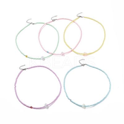 Opaque Acrylic Beaded Bracelets NJEW-JN04174-1