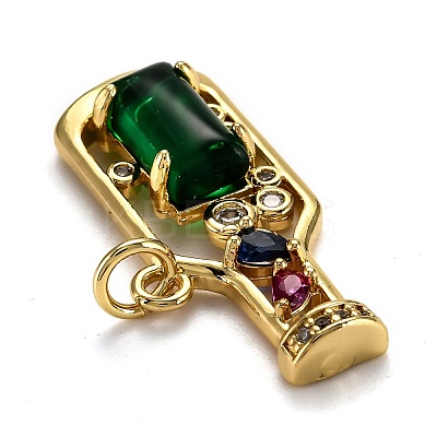 Brass Micro Pave Cubic Zirconia Pendants ZIRC-L100-045G-1