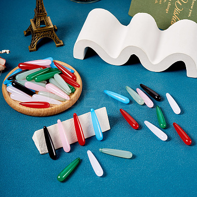 70Pcs 7 Colors Acrylic Pendants MACR-TA0001-79-1