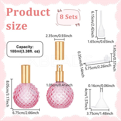 8Pcs Empty Perfume Glass Bottle Kits AJEW-TN0001-02-1