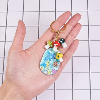 55Pcs 11 Style Mushroom Handmade Lampwork Beads LAMP-SZ0001-14-1
