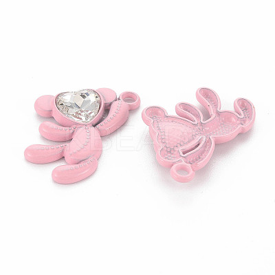 Spray Painted Alloy Rhinestone Pendants LS-PALLOY-Q433-033B-RS-1