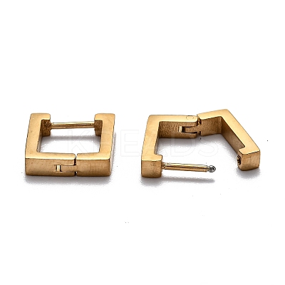 304 Stainless Steel Square Huggie Hoop Earrings STAS-J033-09A-G-1