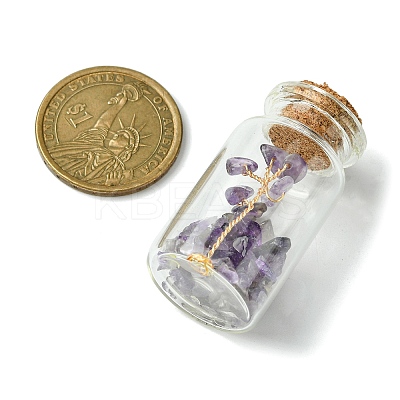 Transparent Glass Wishing Bottle Decoration AJEW-JD00011-03-1