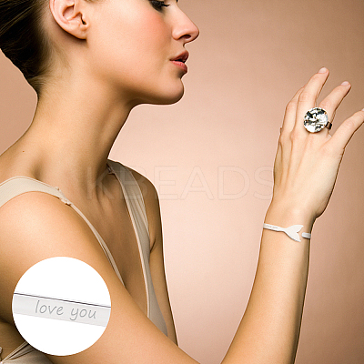 3Pcs 3 Style Stainless Steel Fishtail Bangle Blank Strips FIND-UN0001-96P-1