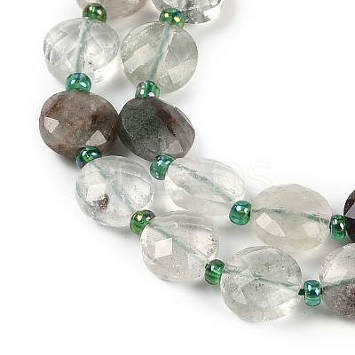 Natural Green Lodolite Quartz/Garden Quartz Beads Strands G-B094-A19-01-1