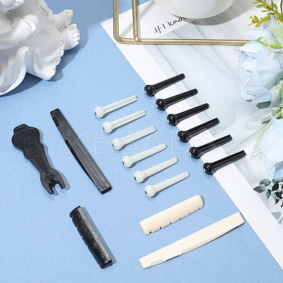 41Pcs 7 Styles Plastic Guitar String Pins Set AJEW-CN0004-47-1