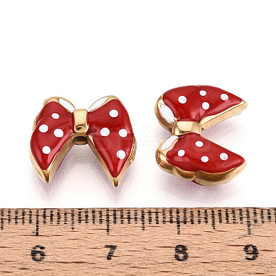 Ion Plating(IP) 304 Stainless Steel Enamel Beads STAS-N114-23K-G-1