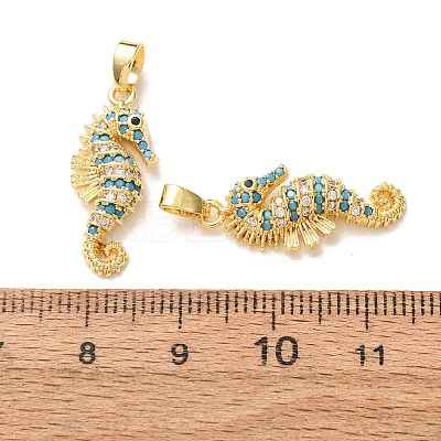 Brass Micro Pave Deep Sky Blue Cubic Zirconia Pendants CU-CBA9AB3-39G-1