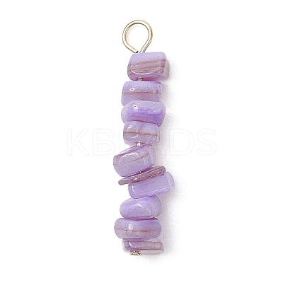 10Pcs 10 Colors Dyed Natural Freshwater Shell Nuggets Beaded Pendants PALLOY-JF04517-01-1