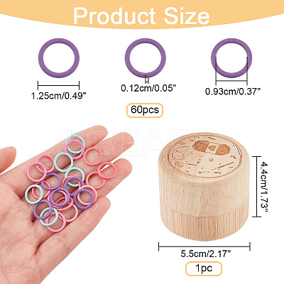 60Pcs Alloy Knitting Stitch Marker Rings FIND-NB0003-46-1