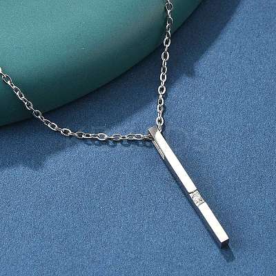304 Stainless Steel Cubic Zirconia Pendant Necklaces NJEW-P167-24P-1