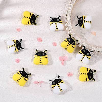 10Pcs 2 Styles Bee Silicone Beads JX692A-1