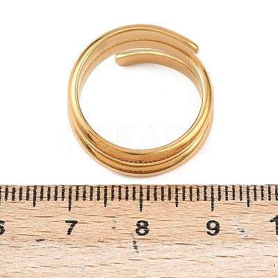 Flower 304 Stainless Steel Cuff Rings for Women LS-RJEW-Z123-02G-1