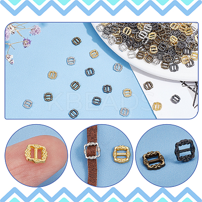 240pcs 4 Colors Rectangle Alloy Buckle FIND-NB0003-97-1
