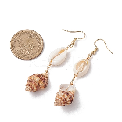 304 Stainless Steel Shell Shape Dangle Earrings EJEW-JE06265-03-1